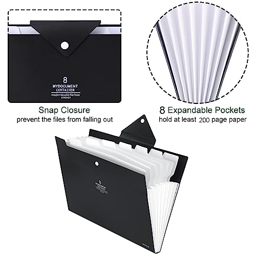NISUN 8 Pocket Expanding File Folder Black - Image 5