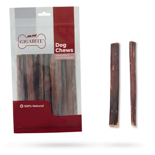 Image of GigaBite Beef Esophagus Dog Treats - Natural Gullet Sticks for Dogs, High Protein Single Ingredient Dog Chews, Rawhide Free Dental Dog Treats for All Dog Breeds - Sticks (6 Inch), Pack of 18