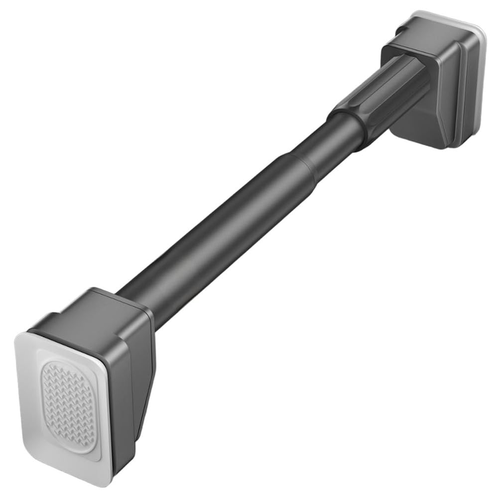 GLDYTVF Adjustable Silver Curtain Rod - No Drill Telescopic Tension Pole - Stainless Steel for Living Room Bedroom Bathroom & Balcony - 70-120cm Gray Curtains