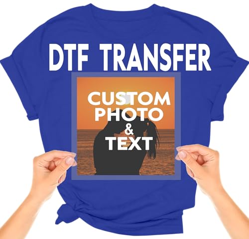 Custom Size Iron On Transfer – Personalized Photo & Text Heat Transfer Decals for T-Shirts, Clothes & DIY DTF Stickers Ready to Press