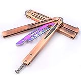 D&Kmall Balishark Butterfly Knife Balisong Trainer, Sturdy Blunt Integral Channel Handle Advanced Practice Flip Stuff Solid Heavy For Finger Strength Shark Design Cap Openers