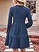 CUPSHE Women's Mini Fall Dresses Knit Casual Long Sleeve Crew Neck Flowy Tiered Ruffled Short Sweater Dress Navy Blue, XS
