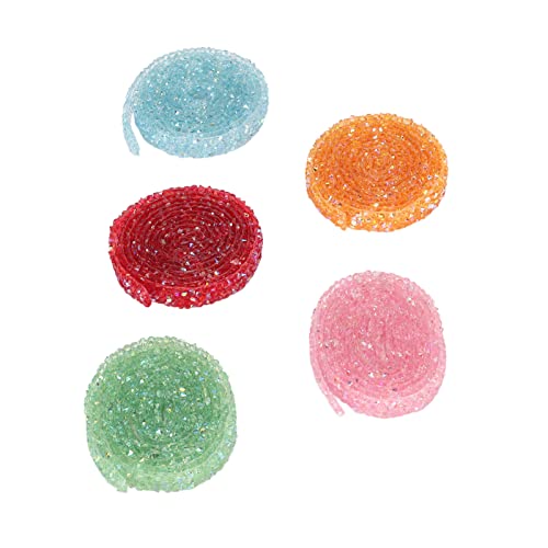 5Pcs Resin Rhinestone Strips Ribbons Crystal Glitter Rhinestone Trim Glittering Rhinestones Sticker For Diy Shoe Bag Craft #TOP16