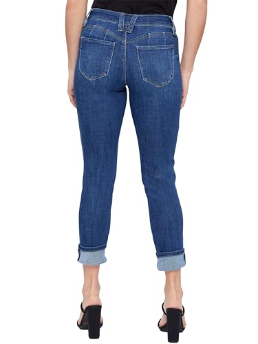 Royalty For Me Womens Women's Petite Wannabettabutt Mid Rise Mega Cuff Jeans3