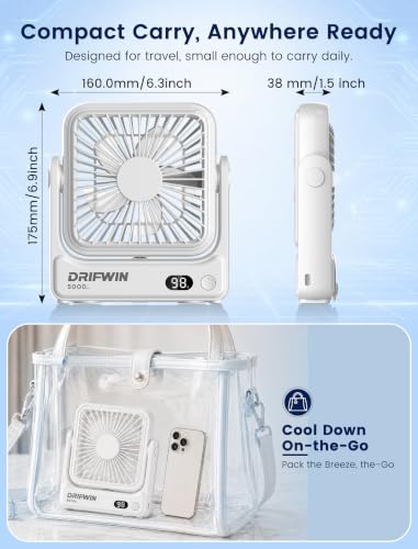 Image of Magnetic Cruise Approved Fan, 5000mAh Ultra-Slim Travel Fan Rechargeable, 4-Speed, Hook Design, Portable Fan for Cruise Ship Cabin, Bedroom Sleeping, Camping, Travel & Cruise Essentials 2026