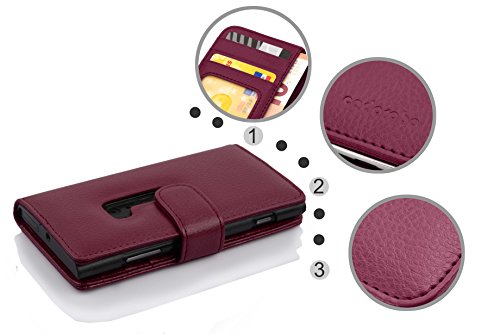 Cadorabo Book Case Compatible With Nokia Lumia 920 In Bordeaux Purple - With Magnetic Closure And 3 Card Slots - Wallet Etui Cover Pouch Pu Leather Flip #TOP4