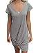 Women's Short Sleeve Round Neck Long Maxi Summer Casual Dresses X-Large Size Gray