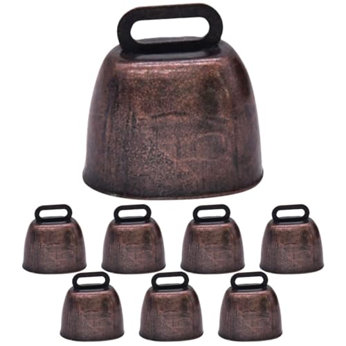 Toddmomy Campanelli per Bestiame in Metallo Rosso Antico 8 Pezzi Campanelli da Appendere per Mucche Pecore e Cavalli Ornamenti Fai-da-Te Anti-Smarrimento Suono Nitido per Animali da