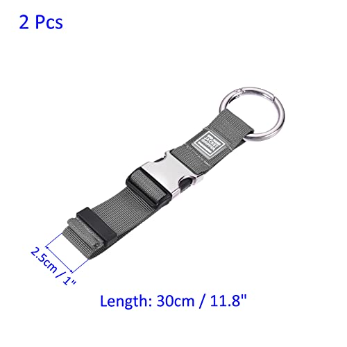 Image of M METERXITY 2 Pack Luggage Straps - Adjustable Travel Baggage Accessory Suitcase Belt Carry Clip with Jacket Gripper Holder, Apply to Travel (0.98 Feet, Gray)