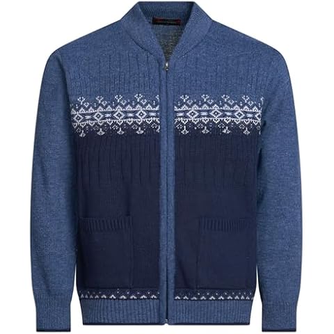 Men's Knitted Round Neck Zipper Cardigan Cover