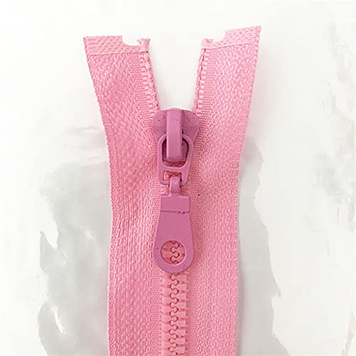 Lfang-Cremalleras 5# 2pcs 25-70 cm Rosa de resina desmontable con cremallera abertura automática con cierre ecológico con cremallera de plástico para traje de costura, Duradero en uso(35cm)