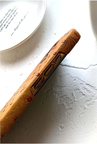 Étui en cuir iPhone 13 résistant aux chocs et rayures motif autruche - 5