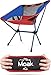 Campingstuhl Ultraleicht und Kompakt - Klappbarer Outdoorstuhl mit 796g! Faltbarer Strandstuhl Anglerstuhl Festivalstuhl Wanderstuhl Farbe Blau/Rot