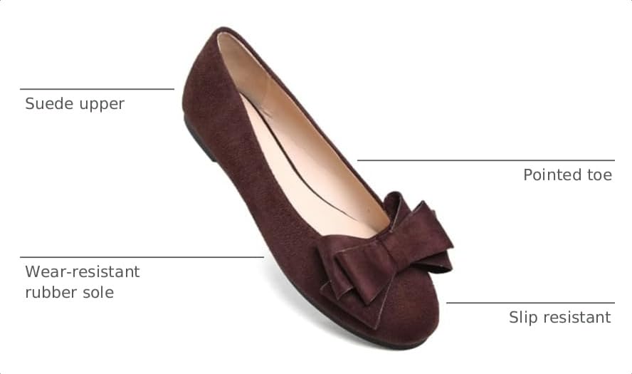Image of TN TANGNEST Women Fashion Bowknot Flats Comfort Pointed Toe Dress Shoes