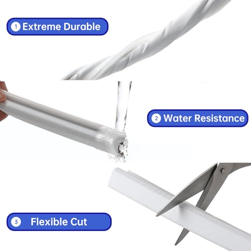 10M/392inch Kerf Weather Stripping for Doors,PU Foam V Shaped Door Draft Excluder Tape,PVC Soundproof Window Insulation Gasket Rubber Seal Replacement,External Door Frame Sealing Draught Excluder Whit - Image 3