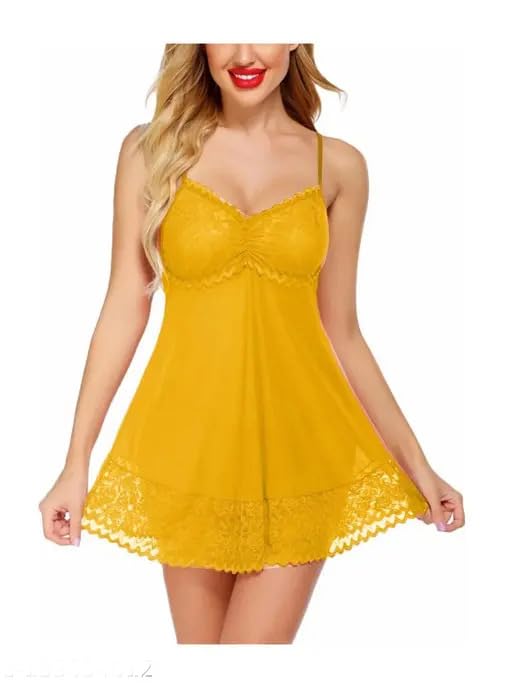 galsmaky Adorable Women Attractive Baby Dolls Nightwear Sexy Night Dress Free Size-picture-36