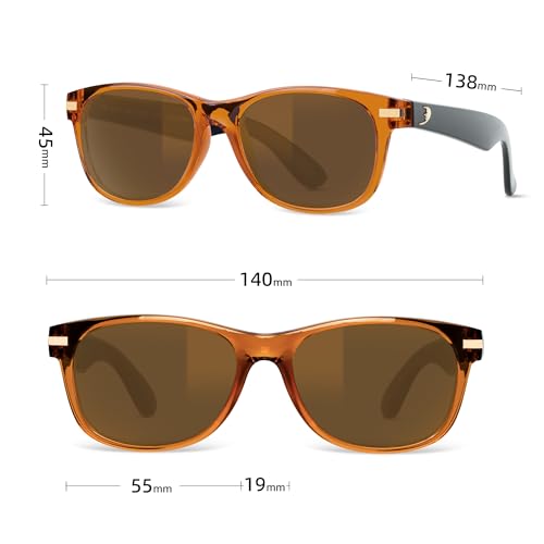Image of B.N.U.S Scratch-Resistant Polarized Sunglasses with Corning Glass Lenses for Superior Clarity and UV Protection