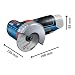 Bosch Professional 12V System Akku Winkelschleifer GWS 12V-76 (inkl. 2x 2.0Ah Akku, 5tlg. Trenn- und Schleifscheiben-Set, Tasche)