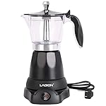 Cuban Coffee Maker, 6 or 3cup Electric Espresso Coffee Maker, Portable Cafeteras Electricas Modernas, Electric Moka Pot with Detachable Base & Overheat Protection, Coffee Gift for Home Travel