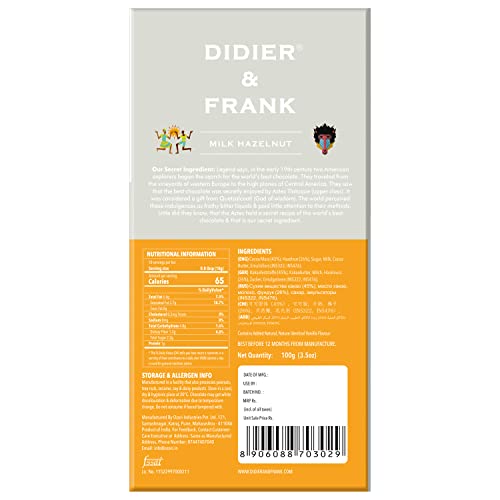 Image of Didier & Frank Crunchy Hazelnut Milk Chocolate, 50g Pack of 2