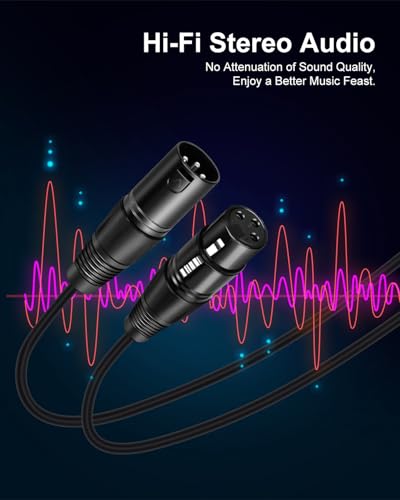 Image of Aqdocvf 2-Pack Premium XLR Cable - 50ft, Male to Female Microphone Cable
