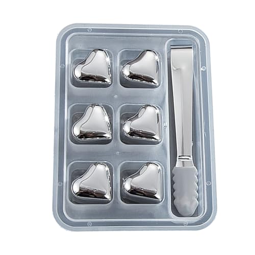 Ice Block for Water Bottles | Reusable Cooling Stones Drinking - Stainless Steel Heart Shape High Cooling Tech Refrigeration Rocks for Fast Freezing