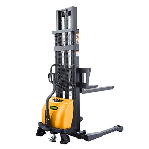 APOLLOLIFT Semi-Electric Straddle Stacker 98\" Lifting 2200lbs with Adj. Forks