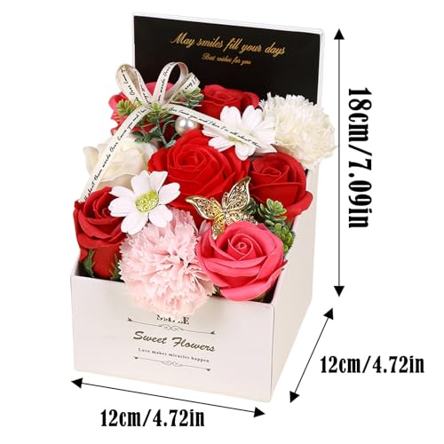 ソープフラワー シャボンフラワー 造花 ギフト プレゼント バラ 花束 ギフトボックス付き デープレ枯れない花 せっけん素材で作られたお花 インテリア装飾 長寿祝い 喜寿 ご挨拶 (パープル) [4]