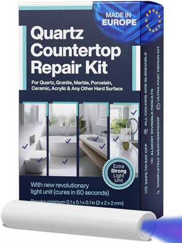 Nnrepair Quartz Countertop Repair Kit DIY (Clear, White Acrylic & Dark White Color) - Fix Your Defect Like a Pro I Suitable for Most Repairs I Fix Broken Chips in Minutes