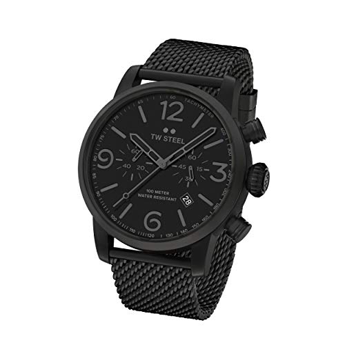 TW Steel Unisex Erwachsene Chronograph Quarz Uhr mit Edelstahl Armband MB33 Cover