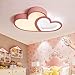 LED Luci Per Bambini Cartoon Lampade Da Soffitto Moderne Design A Forma Di Cuore Paralume in Acrilico Plafoniera Per Soggiorno Camera Da Letto Dimmerabile Con Telecomando Lampadari Da Ragazza,Rosa