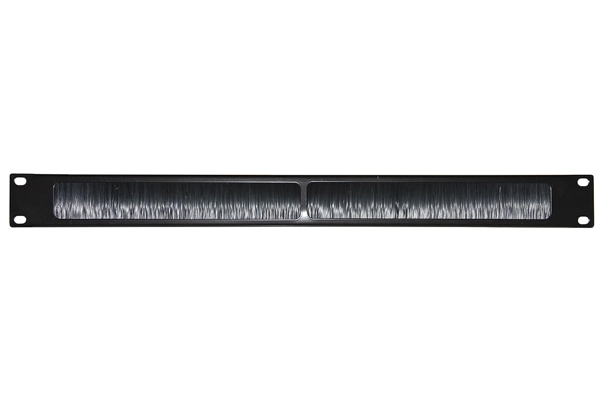 Connetto - 1u black protection panel with brush for rack cabinets 19"