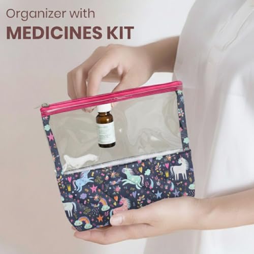 Image of Medicine Kit Organizer | Multipurpose All-in-One Compact, Foldable, Durable, Lightweight, Waterproof, Bag | Travel Friendly Pouch | Ideal for Stationary, Diaper (Fairy Tale Print)