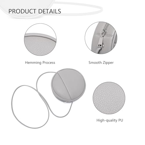 Image of Circle Crossbody Bag for Women NYLON Circle Purse with Zipper Adjustable Knot Shoulder Straps