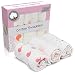 SimplyLife Home Swaddle Blankets Baby Wrap, Soft Breathable Muslin Cotton, Adjustable Infant Swaddles, Perfect for Receiving, Swaddling Newborn Girls, Nursing or Stroller Cover, Burp Cloth (3-Pack)