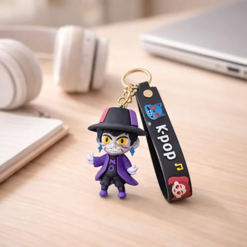 Image of Wanna Party Kpop Demon Hunters Cartoon Keychains, Jinu Keychain for Boys and Girls, Cute Backpack Key Chain Accessories Wristlet chain Return Gift Items for Boys & Girls