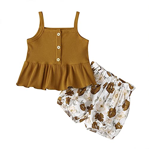 Ensemble été fille gilet imprimé résistant short confortable sans serrer 4 ans