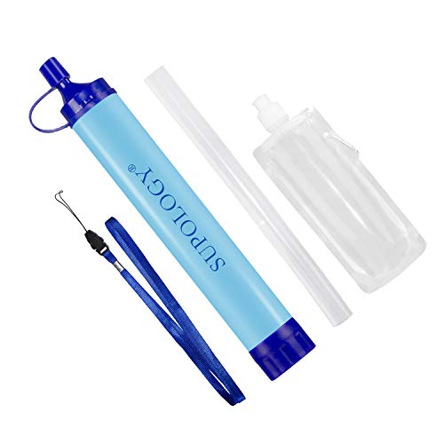 SUPOLOGY Water Filter, Personal Survival Straw Water Purifier for Outdoor Emergency, Adventure, Camping