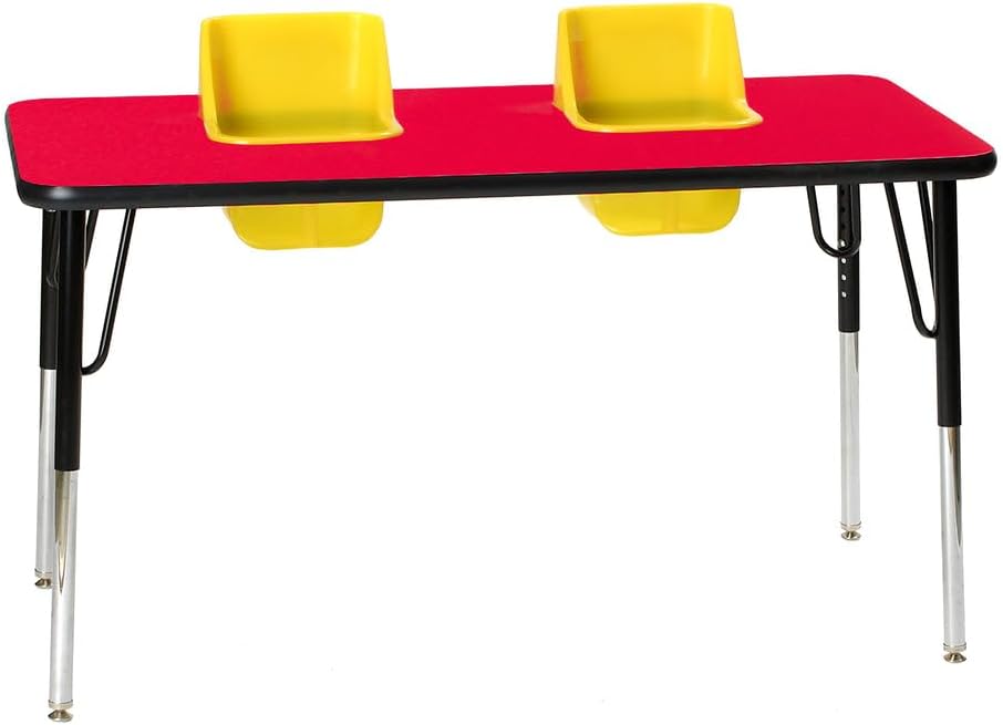 2-Seat Feeding Table, Maple Top, Sand Seats