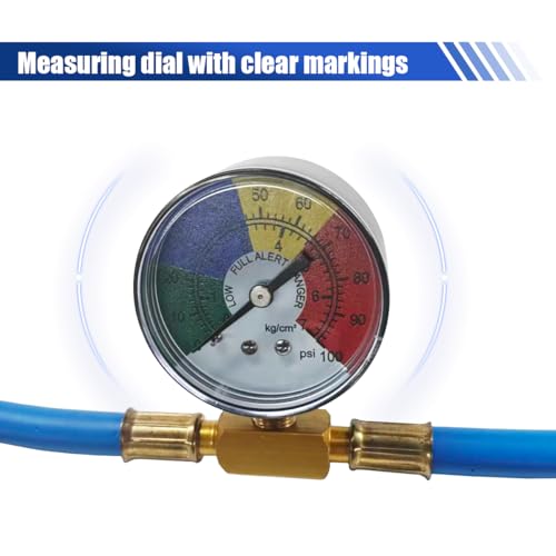 Kit de manguera para carga de refrigerante R134A con manómetro miniatura 4