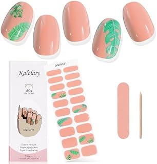 Kalolary Gel Nail Polish Stickers, 20 szt. Full Wraps żelowe Paski do Paznokci z Pilnikiem do Paznokci i Sztyftem do Zdobienia Paznokci(Wymagana Lampa UV/LED) (12)