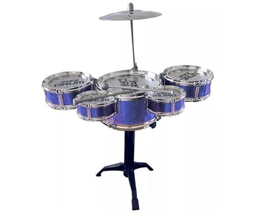 Mini Bateria Infantil Brinquedo Musical Criança 5 Tambores (Azul)