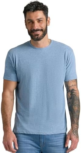 True Classic Mens T-Shirts – Short Sleeve Crew Neck T Shirts for Man, Cotton Blend Plain Novelty Men's T-Shirts, Pack of 1, Heather Indigo, S