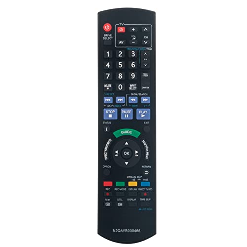 VINABTY N2QAYB000466 Replacement Remote Control Compatible with Panasonic DVD Recorder DMR-EZ45 DMR-EZ47 DMR-EZ48 DMR-EZ49 MR-EZ49VEBK DMR-EH65 DMR-EX95 DMR-EX98 DMR-EX99 DMR-EZ49V Sub N2QAYB000332