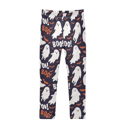 Vdsrup Girls Leggings Halloween Ghost Cute Kids Length Leggings Pants Toddler Athletic Soft Tights Trousers 4T