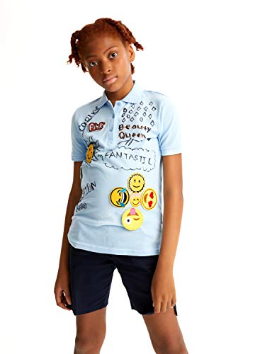 French Toast – Pacote com 2 polainas de piquê elásticas de manga curta para meninas, Light Blue, Med