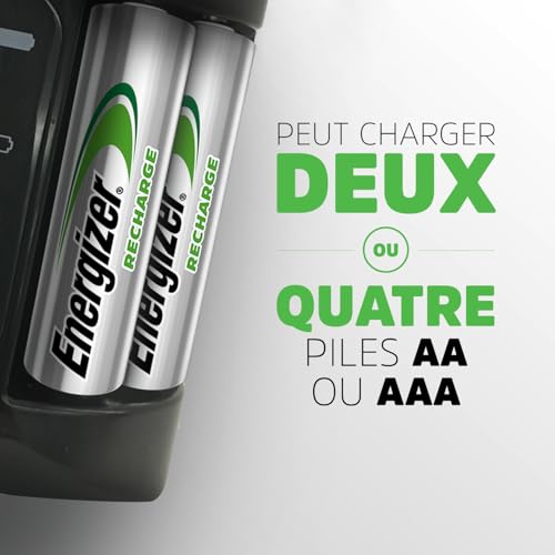 Chargeur de piles AA et AAA rapide en 4 heures Energizer Recharge Pro intelligent