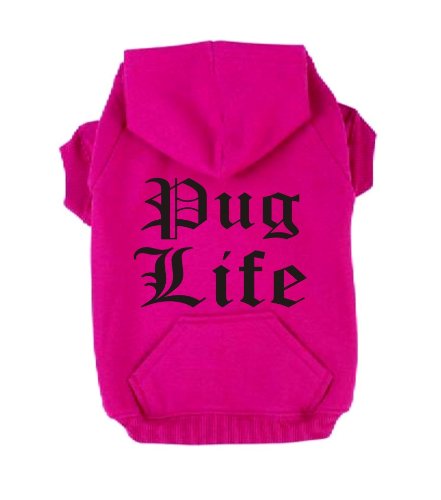 Sweat à capuche et zip pour chien Edward Sinclair Pug Life noir