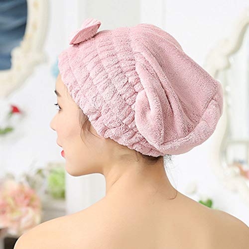 Healifty 2 Peças de Touca de Microfibra para Secar O Cabelo Touca de Banho de Algodão