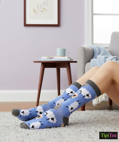 Image of Tipi Toe Women's Fun Patterned Dress Socks, 12-Pack Lightweight Colorful Crew Socks, Casual Novelty Assorted Designs